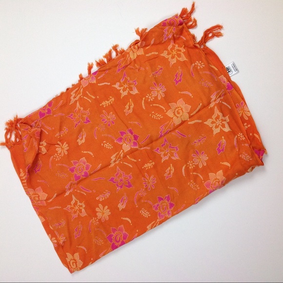 NWOT Hand Creation Orange Scarf or Sarong - Picture 1 of 5